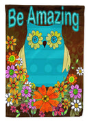 Be Amazing Owl House Flag 28x40 Porch Sleeve Pole Decorative Outside Yard Banner Artwork Wall Hanging, Polyester