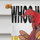 Whoo Who Owl House Flag 28x40 Porch Sleeve Pole Decorative Outside Yard Banner Artwork Wall Hanging, Polyester