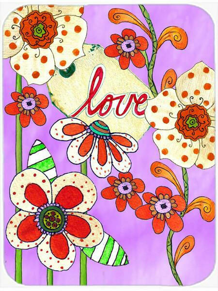 Love is Blooming Valentine's Day Glass Cutting Boards – Durable, Decorative Kitchen Art Large PJC1039LCB