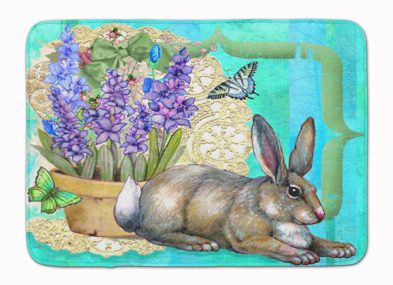 Springtime Easter Rabbit Machine Washable Memory Foam Mat PJC1068RUG