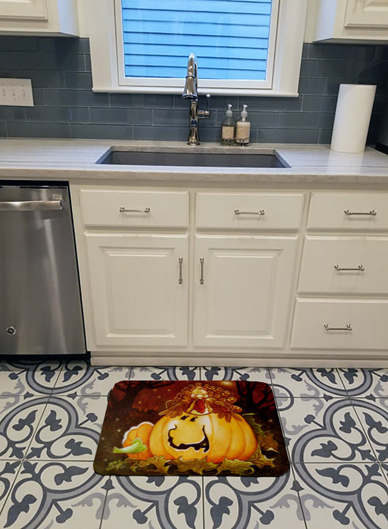 Somebody to Love Pumpkin Halloween Machine Washable Memory Foam Mat PJC1070RUG