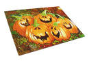 Such a Glowing Personality Pumpkin Halloween Cutting Board Tempered Glass Kitchen Cutting Surface, Heat Resistant Chopping, Non-Slip Feet, Food Prep & Serving