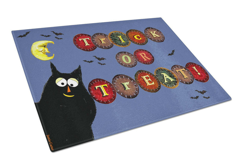 Trick or Treat Kitty Halloween Glass Cutting Board Large PJC1073LCB