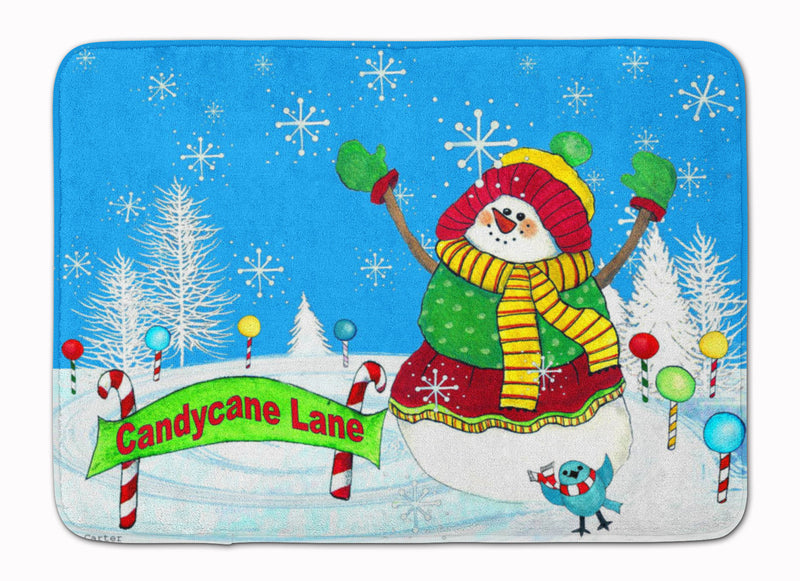 Candy Cane Lane Snowman Machine Washable Memory Foam Mat PJC1075RUG