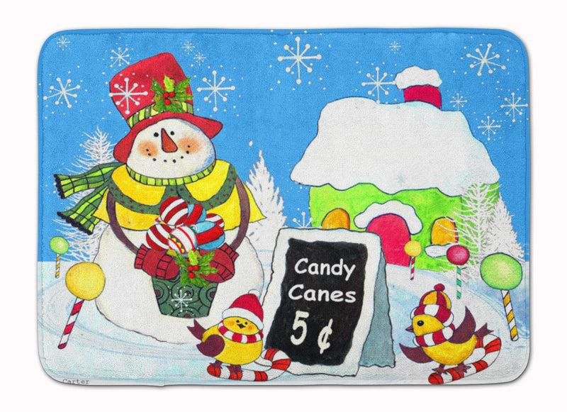 Candy Canes for Sale Snowman Machine Washable Memory Foam Mat PJC1076RUG