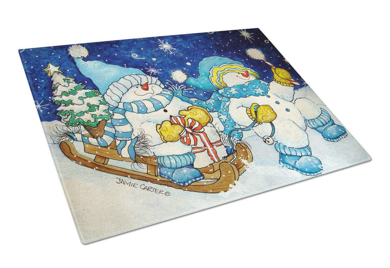 Celebrate the Season of Wonder Snowman Glass Cutting Board Large PJC1077LCB