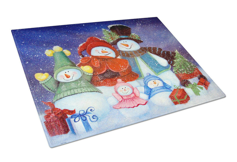 Merry Christmas From Us All Snowman Glass Cutting Board Large PJC1080LCB