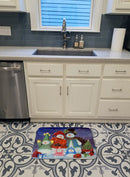 Merry Christmas From Us All Snowman Memory Foam Kitchen Mat Machine Washable Anti-Fatigue Cushion Comfort Bath or Kitchen Rug