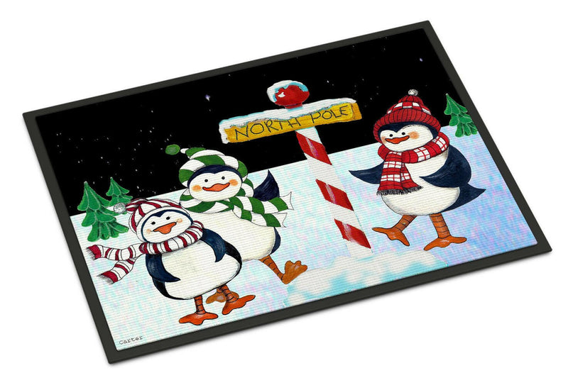 North Pole Welcomes You Penguins Indoor or Outdoor Mat 18x27 PJC1082MAT