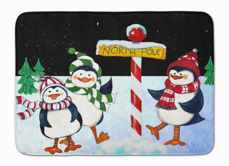 North Pole Welcomes You Penguins Machine Washable Memory Foam Mat PJC1082RUG