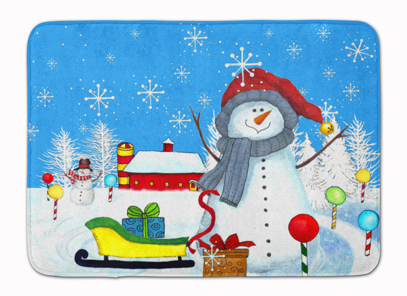 Snow Happens in the Meadow Snowman Machine Washable Memory Foam Mat PJC1083RUG