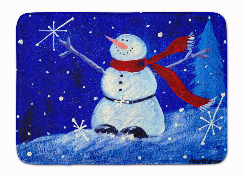 Happy Holidays Snowman Machine Washable Memory Foam Mat PJC1085RUG