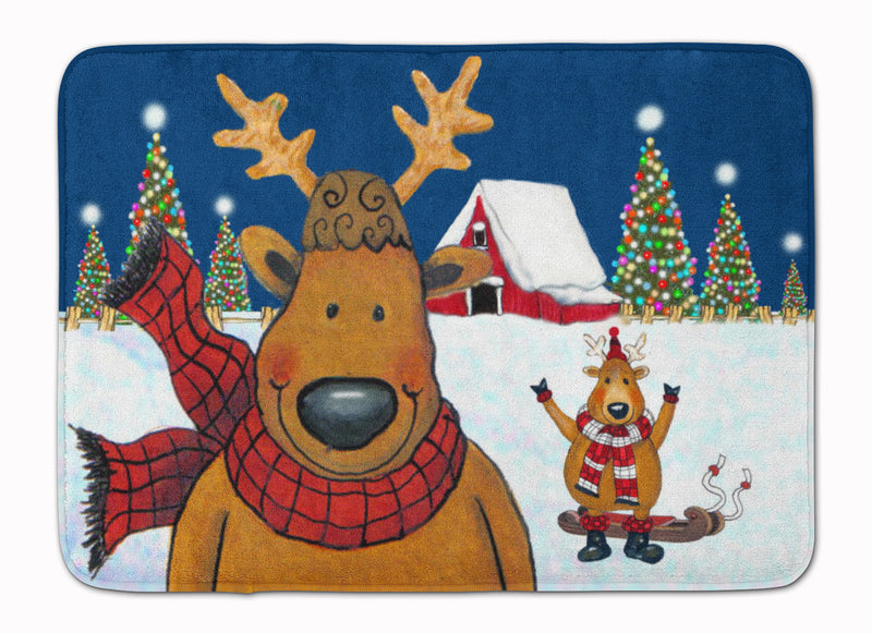 The Tree Famers Reindeer Christmas Machine Washable Memory Foam Mat PJC1088RUG