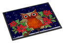 Whose Happy Holidays Owl Doormat Indoor Outdoor 18H X 27W Front Door Mat Rugs for Entryway, Non Slip Washable