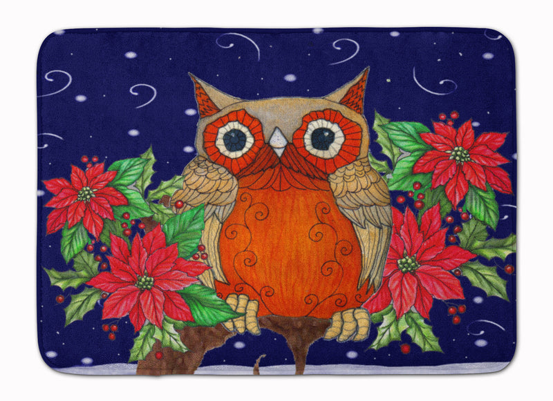 Whose Happy Holidays Owl Machine Washable Memory Foam Mat PJC1097RUG