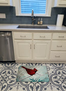 Cardinal Winter Red Bird Memory Foam Kitchen Mat Machine Washable Anti-Fatigue Cushion Comfort Bath or Kitchen Rug