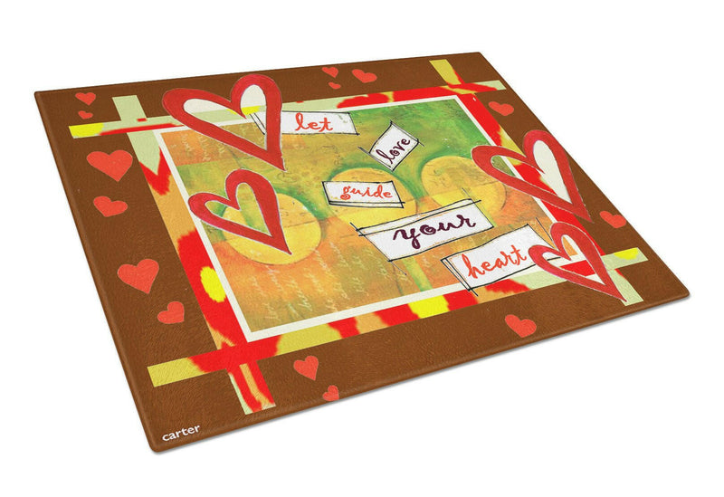 Let Love Guide Your Heart Valentine's Day Glass Cutting Boards – Durable, Decorative Kitchen Art Large PJC1113LCB