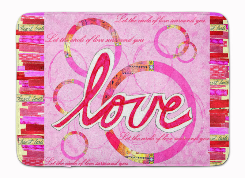 Love is a Circle Valentine's Day Machine Washable Memory Foam Mat PJC1115RUG