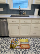 Message From The Sea Fishes Memory Foam Kitchen Mat Machine Washable Anti-Fatigue Cushion Comfort Bath or Kitchen Rug