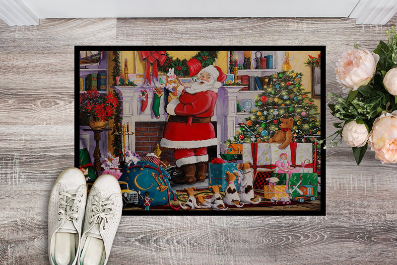 Santa Claus Placing the Presents Indoor or Outdoor Mat 24x36 PJH3003JMAT