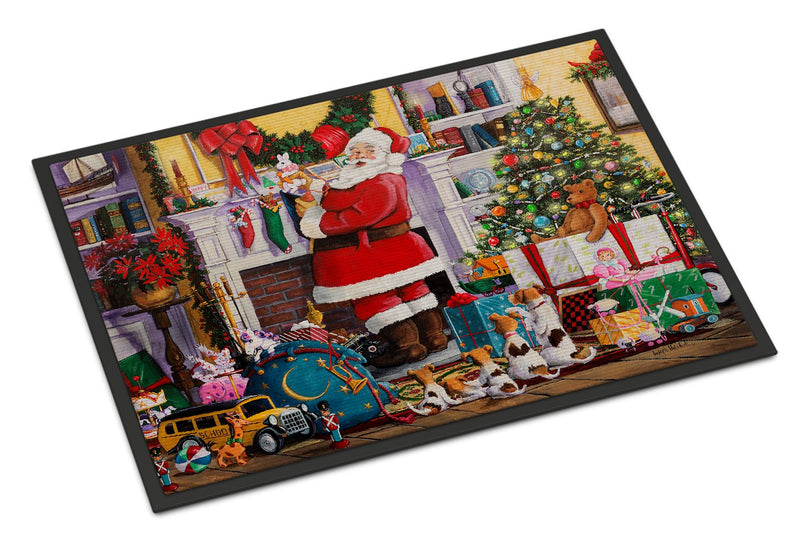 Santa Claus Placing the Presents Indoor or Outdoor Mat 24x36 PJH3003JMAT