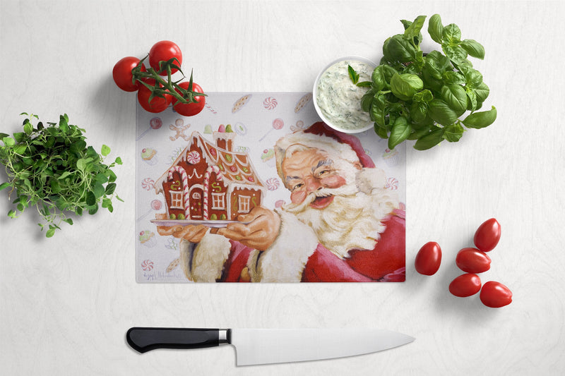 Santa Claus A Home for the Holidays Glass Cutting Board Large PJH3006LCB