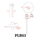 PLB03 Brass LED 12V Low Voltage Pathway Lights Outdoor Landscape Lighting Fixtures