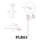 PLB03 Brass LED 12V Low Voltage Pathway Lights Outdoor Landscape Lighting Fixtures by Kings Outdoor Lighting