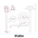 PLB04 Cast Brass Two Tier Brass LED 12V Pagoda Low Voltage Pathway Light