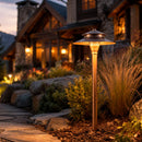 PLB04 Cast Brass Two Tier Brass LED 12V Pagoda Low Voltage Pathway Light