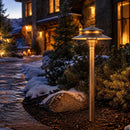 PLB04 Cast Brass Two Tier Brass LED 12V Pagoda Low Voltage Pathway Light