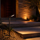 PLB16 Adjustable Lamp Ready Brass Round L-Shaped 12V Low Voltage Pathway Light