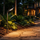 PLB16 Adjustable Lamp Ready Brass Round L-Shaped 12V Low Voltage Pathway Light