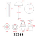 PLB18 Brass LED Mini Globe Lamp Ready 12V Low Voltage Pathway Outdoor Landscape Lighting Fixture