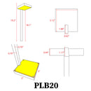 PLB20 Cast Brass Square Top LED 12V Low Voltage Pathway Outdoor Lighting Landscape Fixture