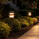 PLB22 Cast Brass Pagoda LED 12V Low Voltage Pathway Outdoor Lighting Landscape Fixture