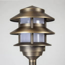 PLB22 Cast Brass Pagoda LED 12V Low Voltage Pathway Outdoor Lighting Landscape Fixture by Kings Outdoor Lighting