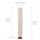Modern Fabric Column Floor Lamp with Pleated Shade by EP Designlab LLC