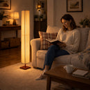 Modern Fabric Column Floor Lamp with Pleated Shade by EP Designlab LLC