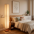 Modern Fabric Column Floor Lamp with Pleated Shade by EP Designlab LLC