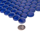 Cobalt Blue 12x12 Glossy Penny Round Glass Mosaic Tile (5 pack, 5 sq ft/case)