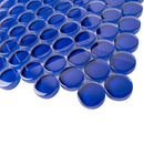 Cobalt Blue 12x12 Glossy Penny Round Glass Mosaic Tile (5 pack, 5 sq ft/case) - Sample