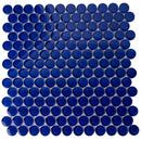 Cobalt Blue 12x12 Glossy Penny Round Glass Mosaic Tile (5 pack, 5 sq ft/case)