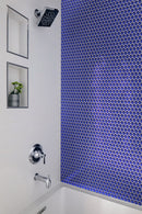 Cobalt Blue 12x12 Glossy Penny Round Glass Mosaic Tile (5 pack, 5 sq ft/case) - Sample