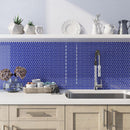 Cobalt Blue 12x12 Glossy Penny Round Glass Mosaic Tile (5 pack, 5 sq ft/case)