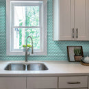 Sky Blue 12x12 Glossy Penny Round Glass Mosaic Tile (5 pack, 5 sq ft/case)