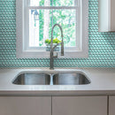 Sky Blue 12x12 Glossy Penny Round Glass Mosaic Tile (5 pack, 5 sq ft/case) - Sample
