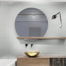 White 12x12 Glossy Penny Round Glass Mosaic Tile (5 pack, 5 sq ft/case) - Sample