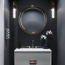 Black 12x12 Glossy Penny Round Glass Mosaic Tile (5 pack, 5 sq ft/case)