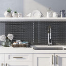 Black 12x12 Glossy Penny Round Glass Mosaic Tile (5 pack, 5 sq ft/case)